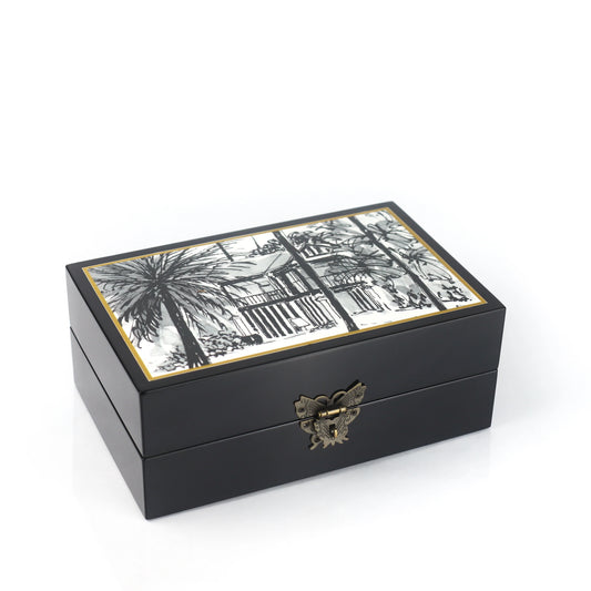 Black Lacquer Jewellery Box - B&W Corner House