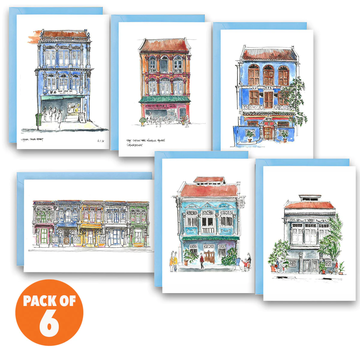 Singapore Shophouses 2021 (Pack of 6)