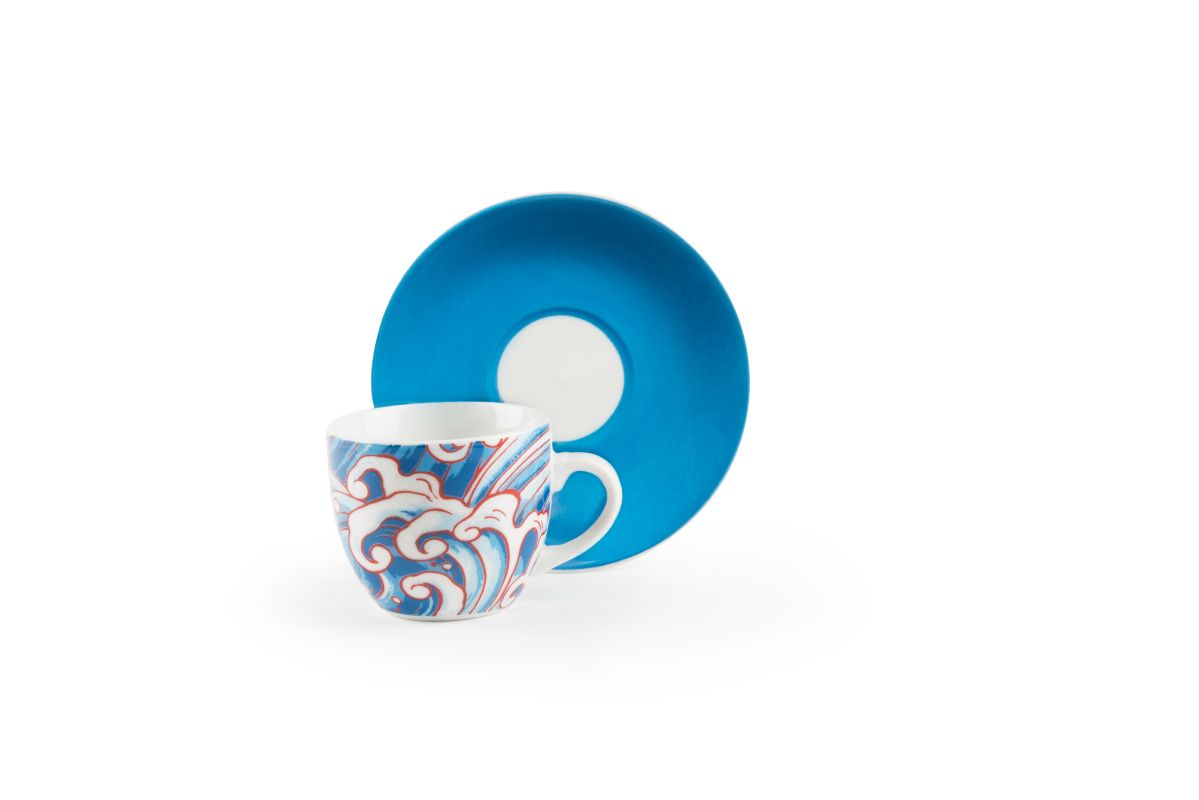 Kimono Set of 6 Coffee Cups with Saucers