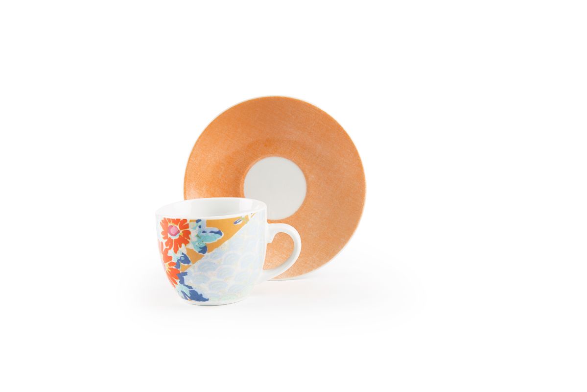Kimono Set of 6 Coffee Cups with Saucers
