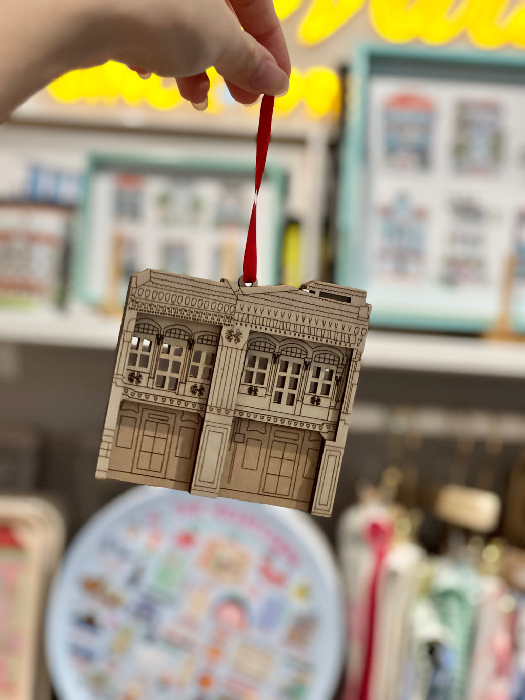 Wooded Shophouse Ornament