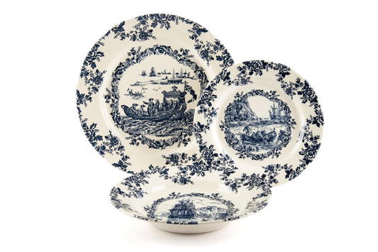 Blue Les Voyages Plates