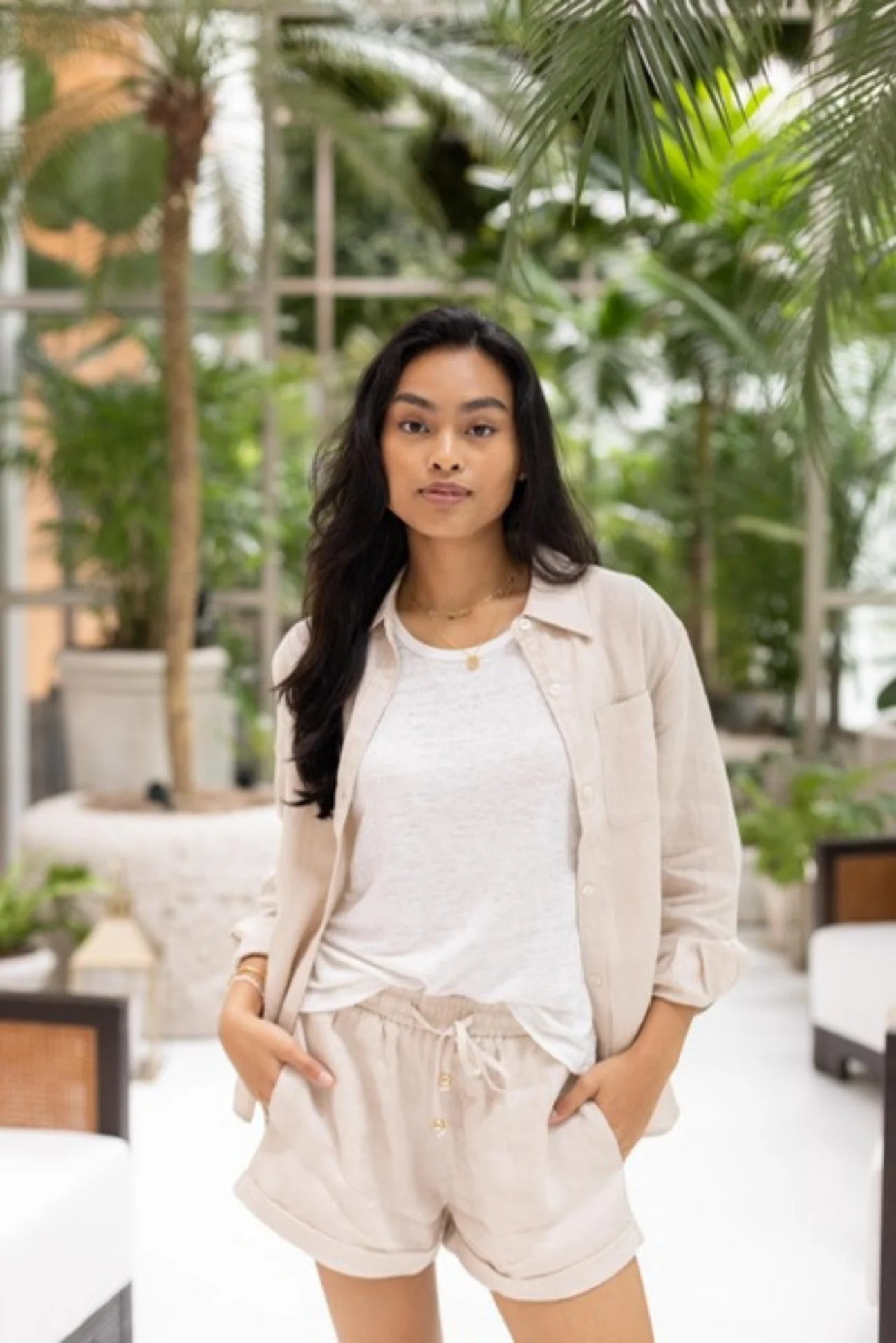 Classic Linen Shirt in Oat