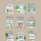 Organic Cotton Tea Towel (Pastel Shophouse)