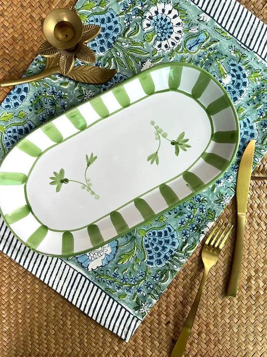 Green Fiesta Oval Tray