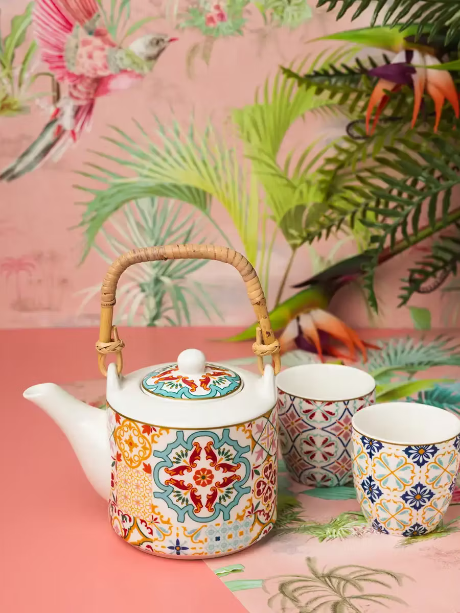Teapot 600 ml and 2 Cups 160 ml Sirakusa