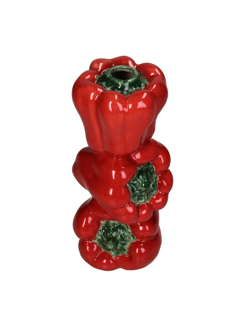 Three Red Bell Peppers Vase