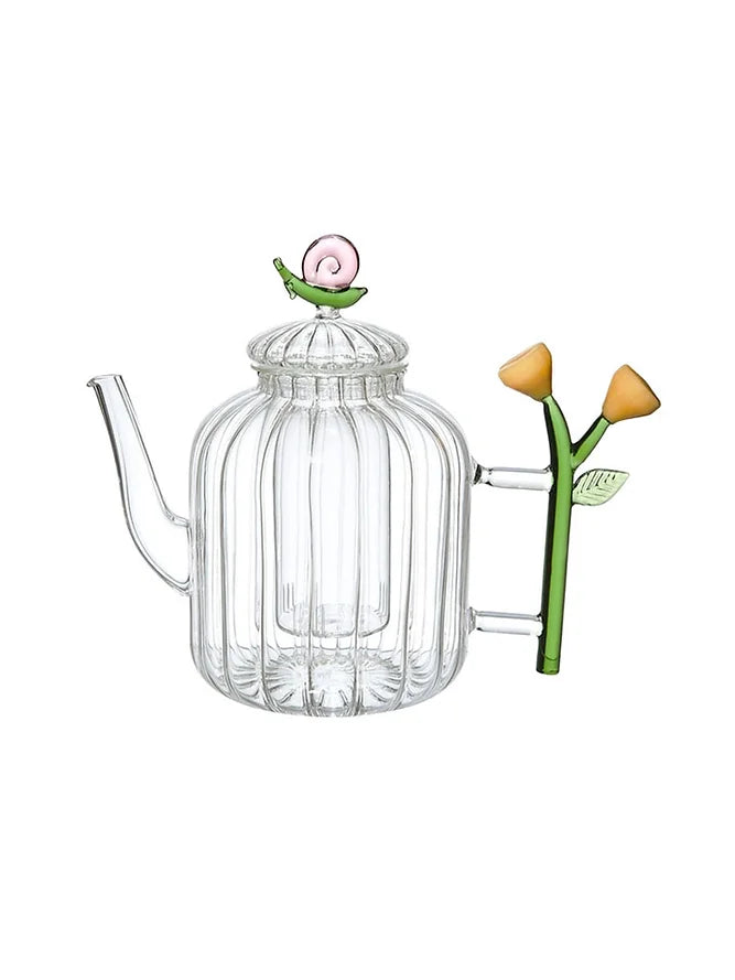 Snail and Amber Flower Teapot by Ichendorf Milano