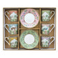 Set of Six Coffee Cups and Saucers (100 ml)