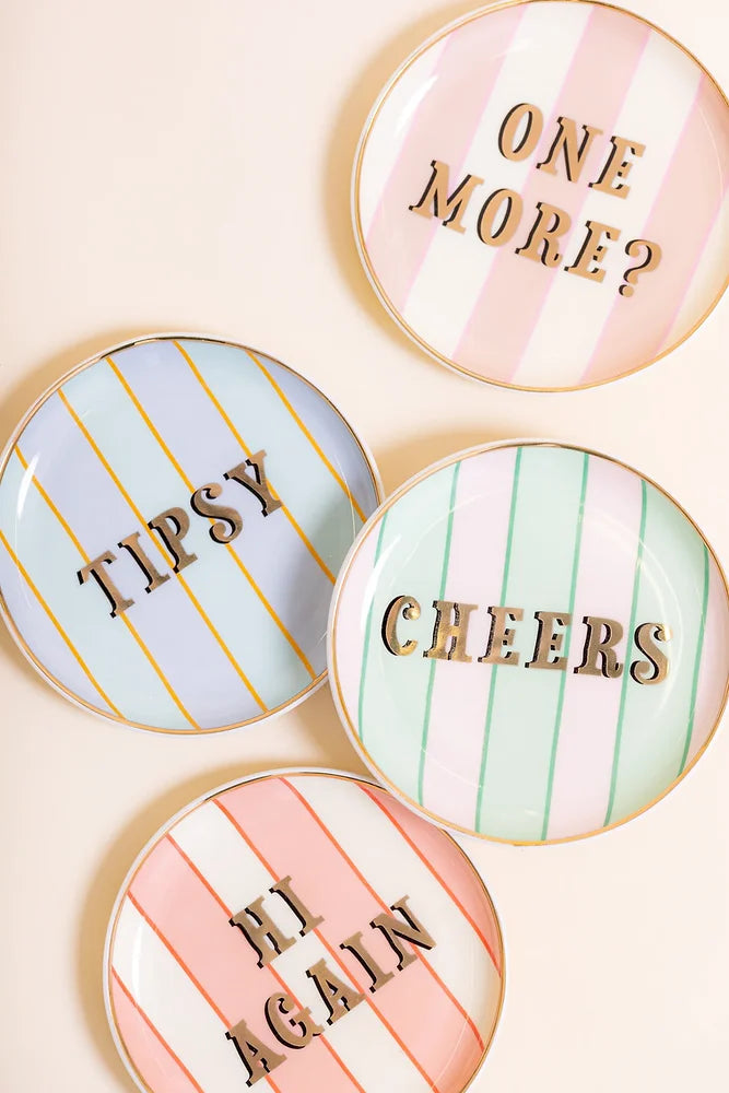 Slogan Coasters 10 cm, Set of 4