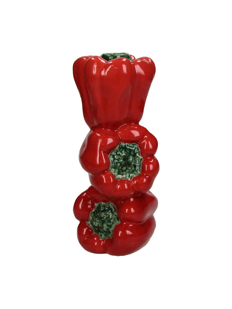 Three Red Bell Peppers Vase