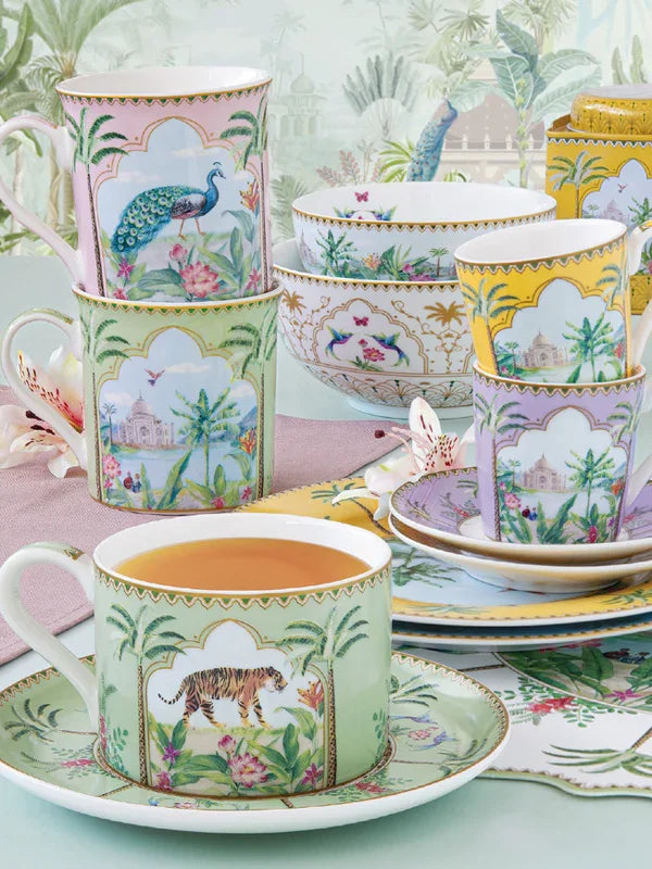 Set of 6 Coffee Cups and Saucers (100 ml)