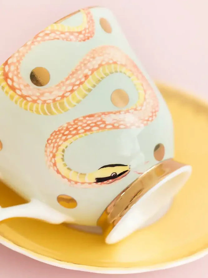 Snakey Teacup and Saucer