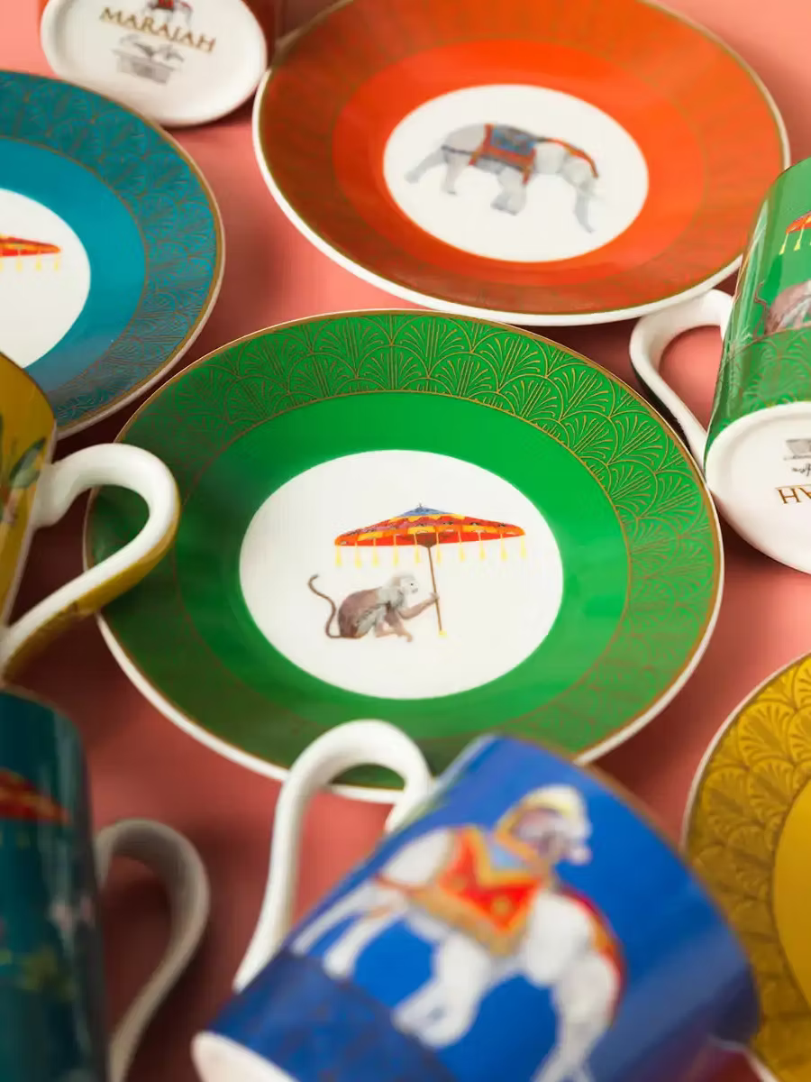 Set of Six Coffee Cups and Saucers 100 ml Marajah