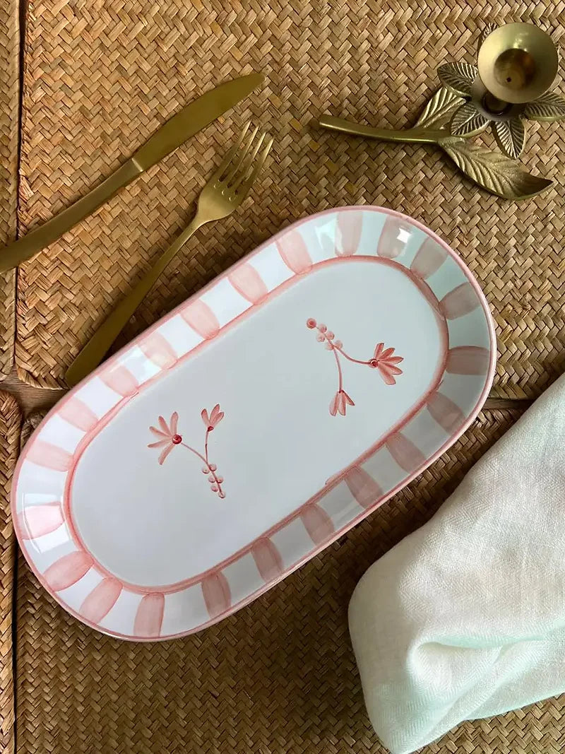 Pink Fiesta Oval Tray