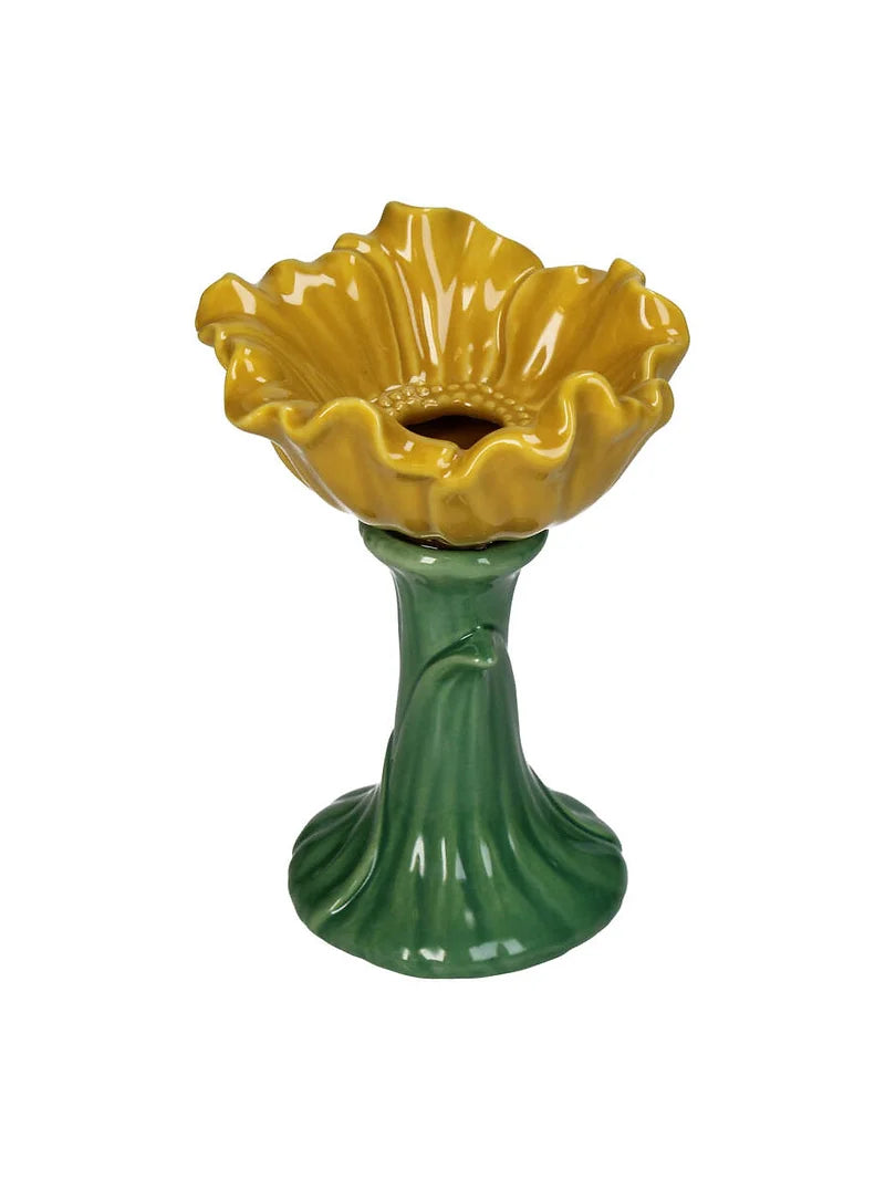 Yellow Poppy Flower Vase