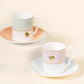 Slogan Espresso Cup and Saucers, Set of 2