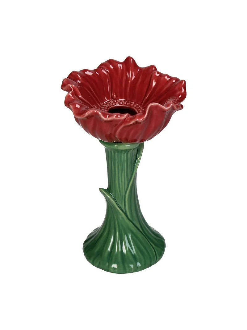 Red Poppy Flower Vase