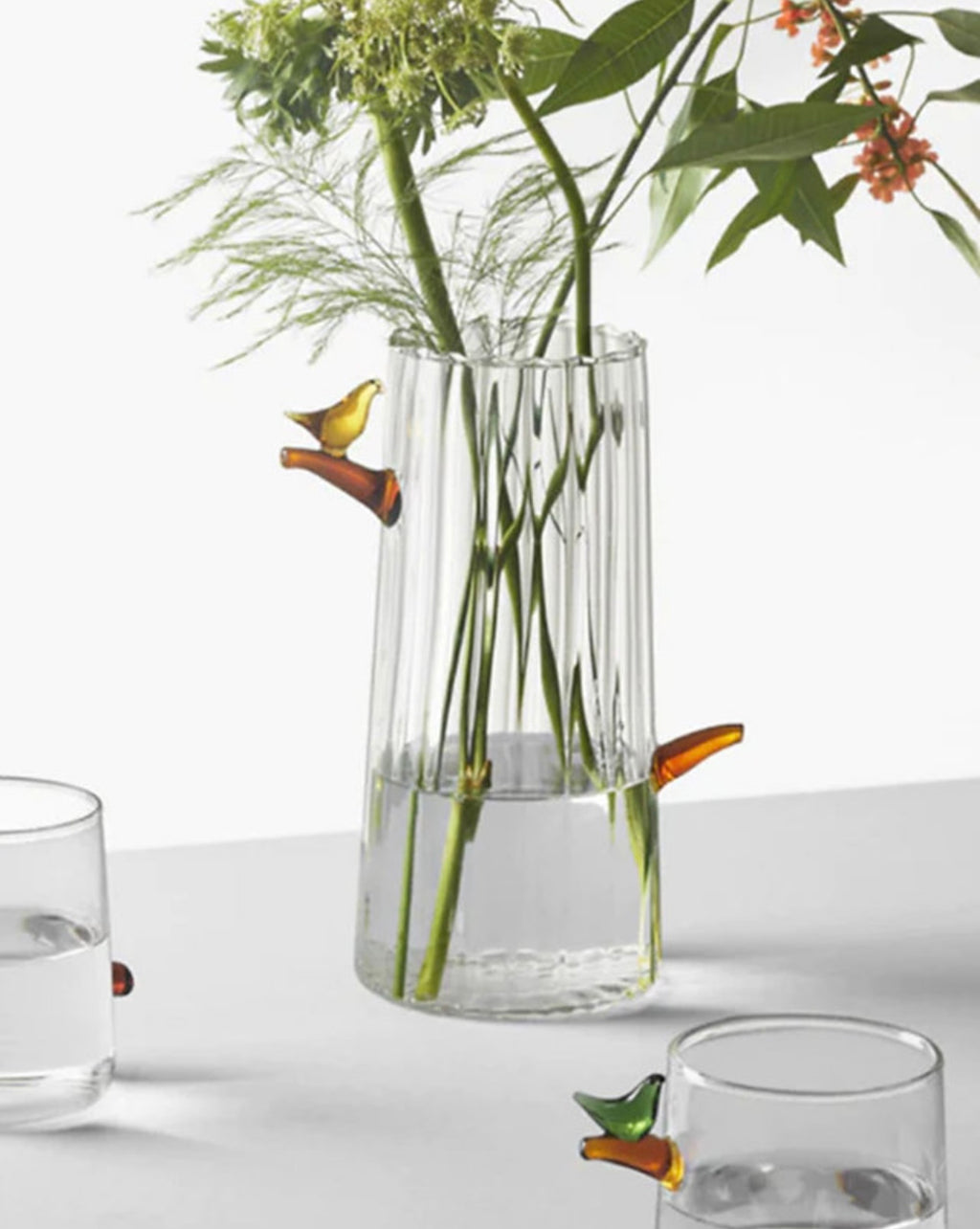 Amber Bird Vase