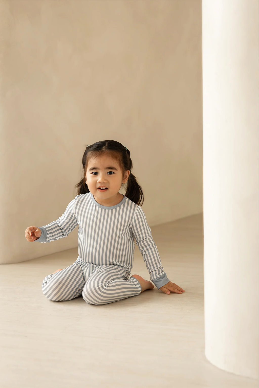 KIDS LONG PYJAMAS SET IN BLUE STRIPES
