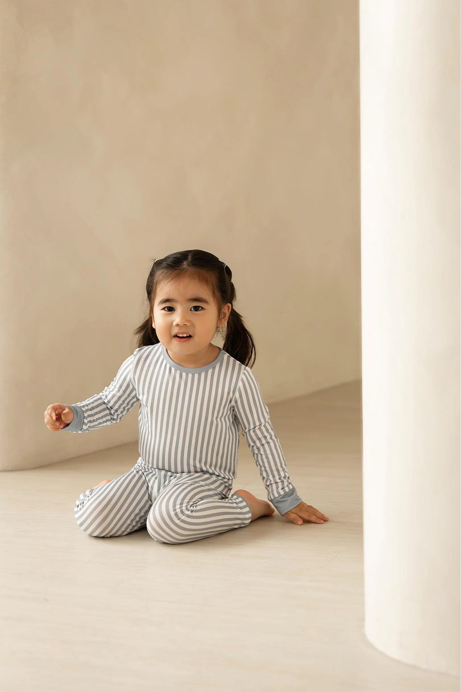 KIDS LONG PYJAMAS SET IN BLUE STRIPES