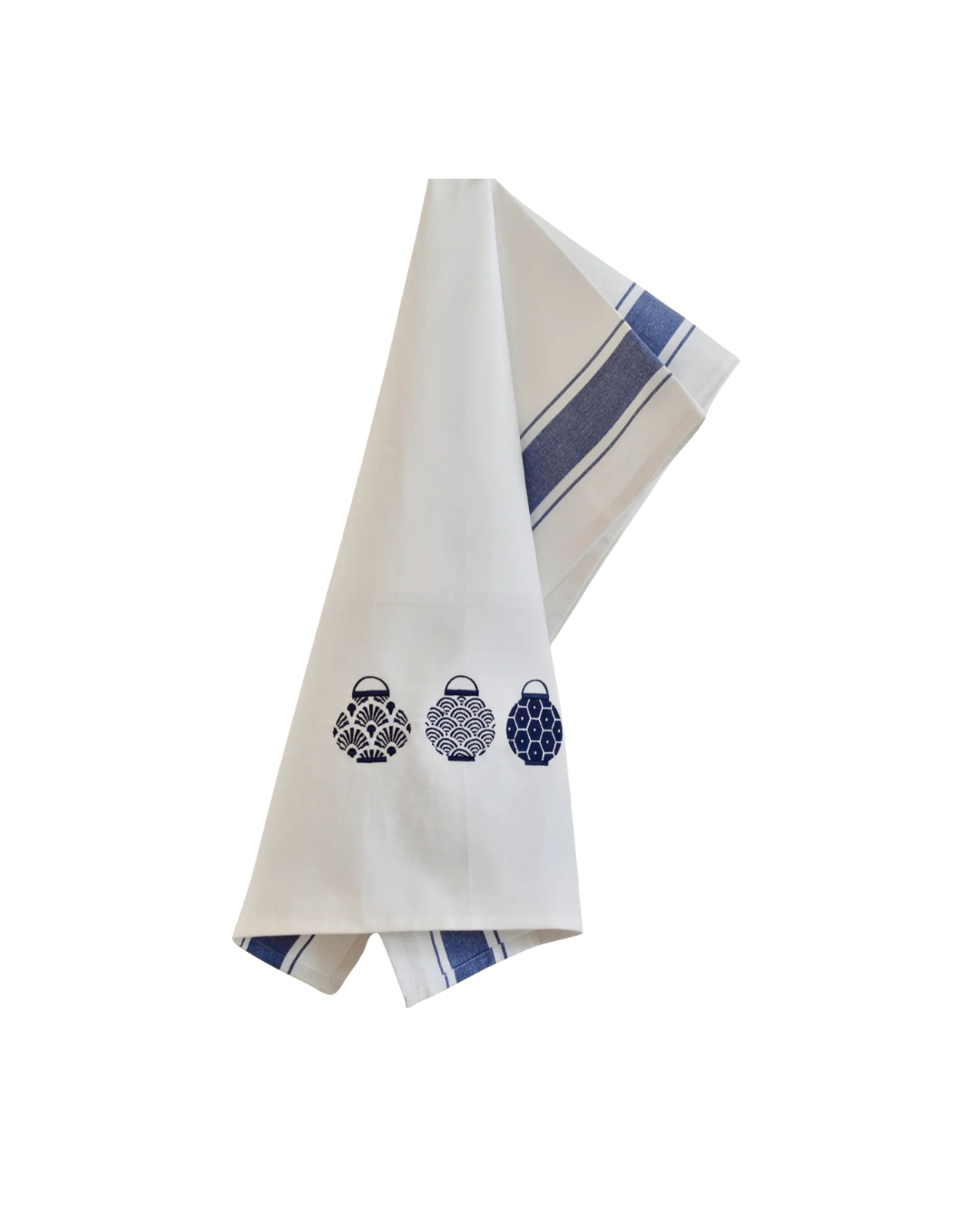Tea towel with Blue Trio Set of Lanterns Sale price