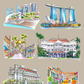 Organic Cotton Tea Towel (Iconic Sights)
