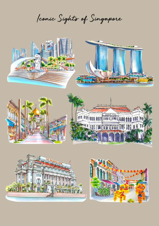 Organic Cotton Tea Towel (Iconic Sights)