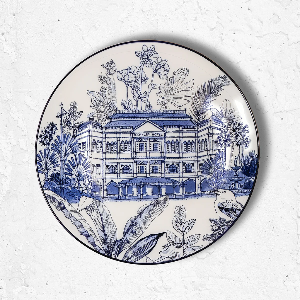 Singapore Themed Dinner Plates - Raffles Hotel