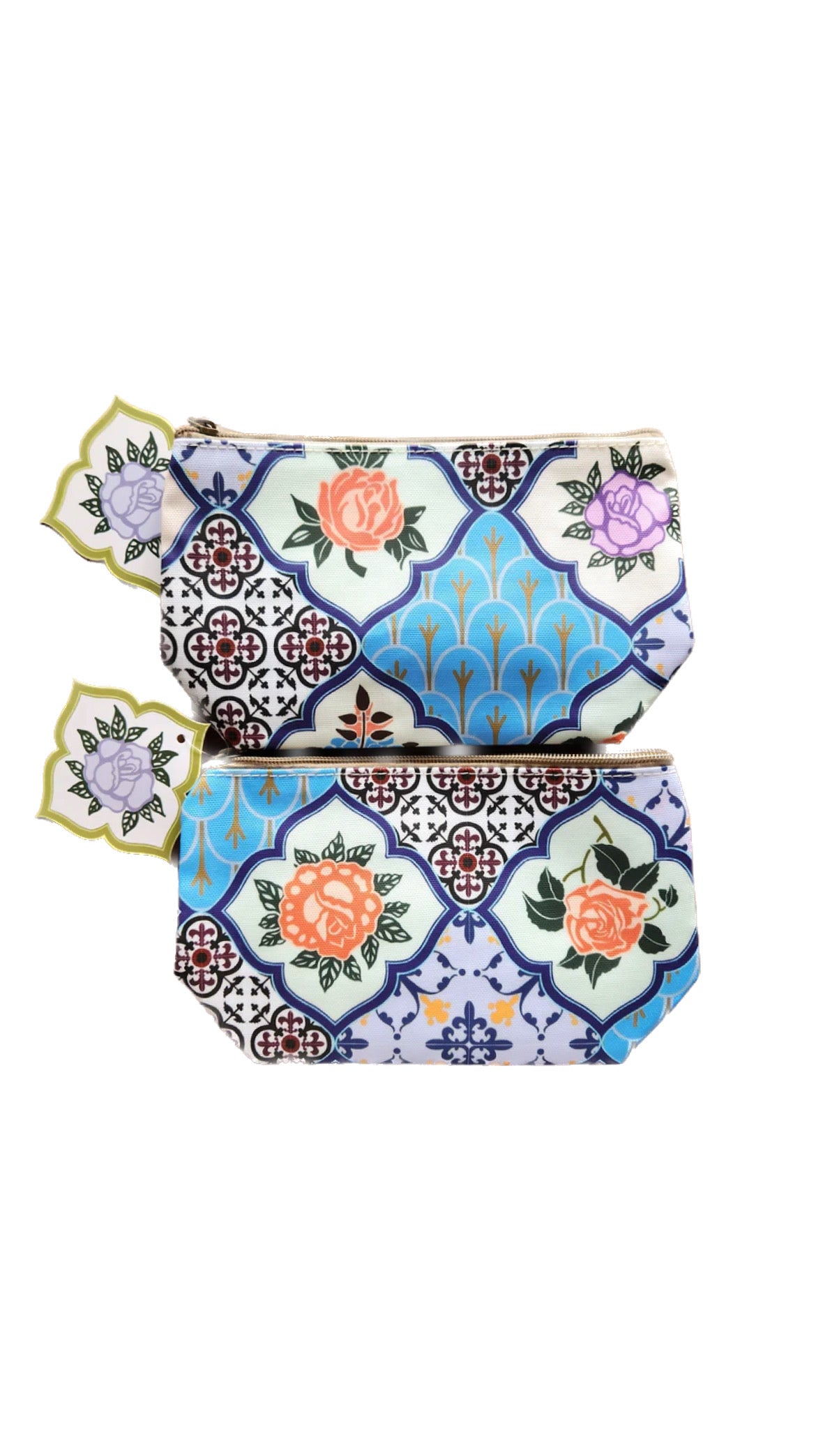 Peranakan Rose Tile Make Up Pouch