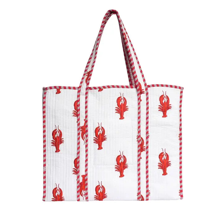 Lobster Block Print Tote Bag