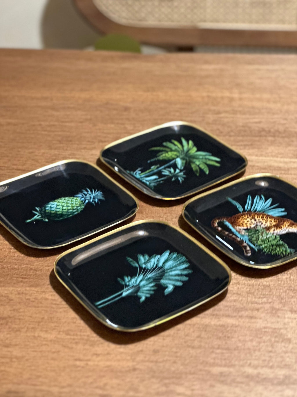 Metal Square Quarter Plates - Amazonia Night