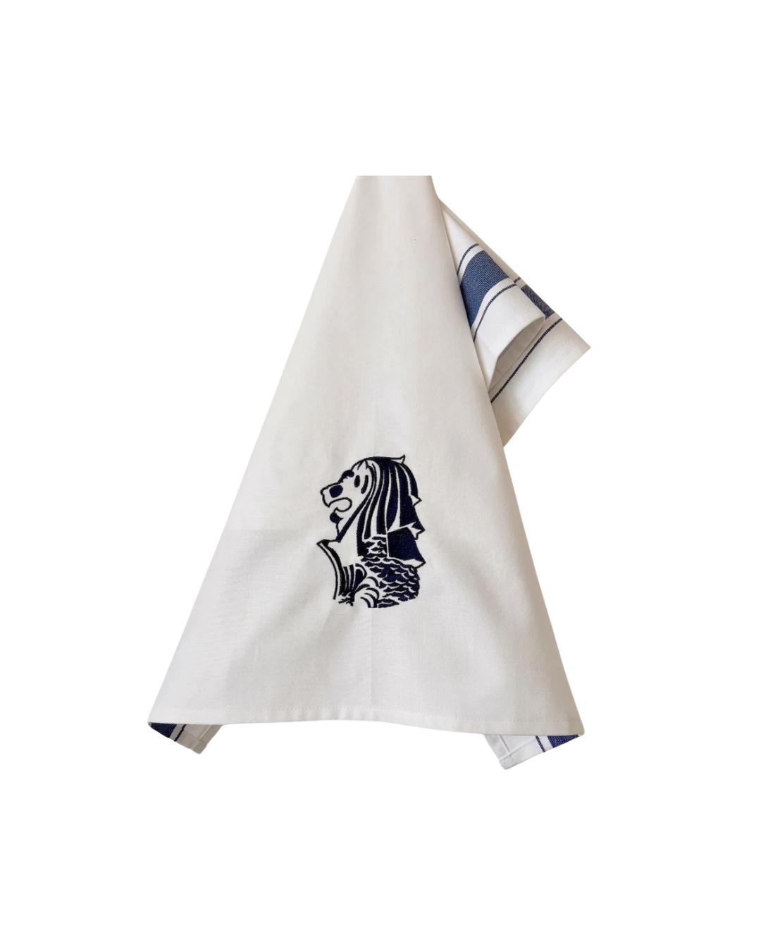 Tea towel with Navy Blue Merlion