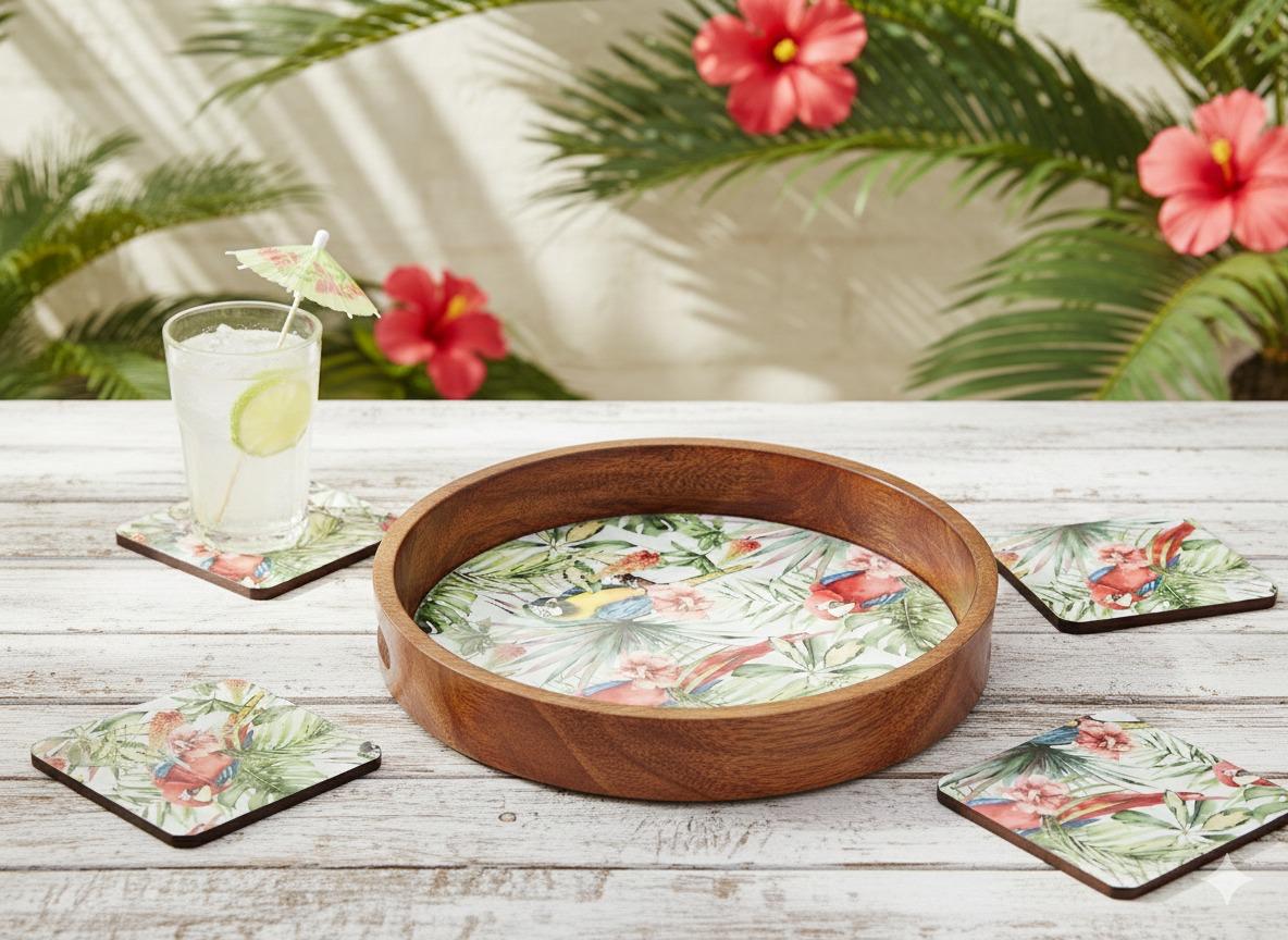 Tuscan Turquoise Mangowood Tray
