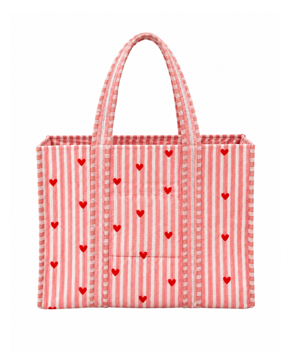Hearts Quilted Tote Bag