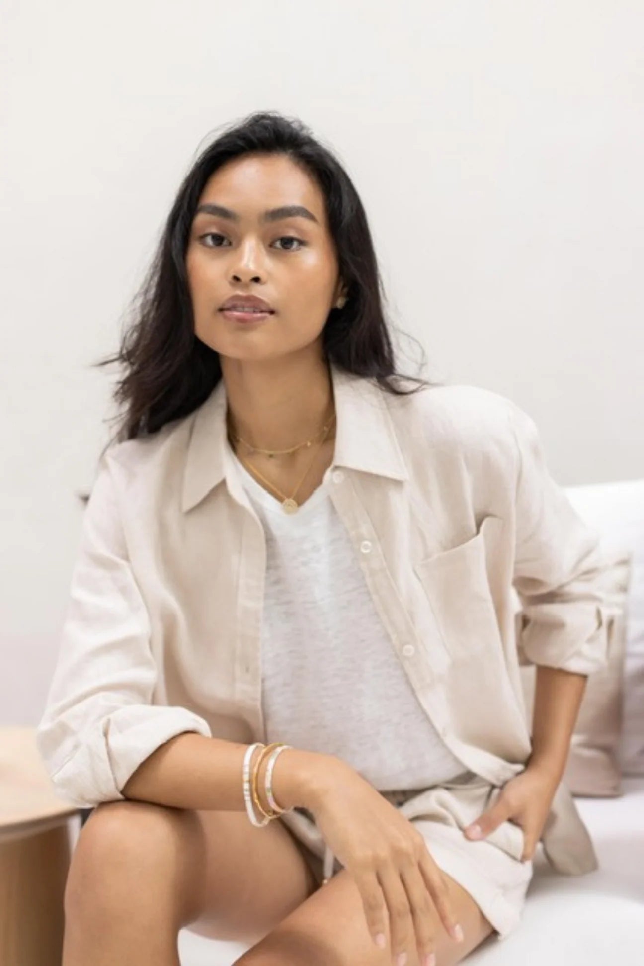 Classic Linen Shirt in Oat