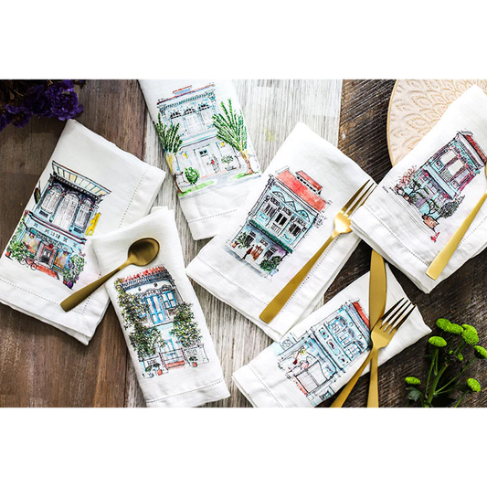 [Gingerlily] Singapore Shop House Collection Napkins (Set of 6)