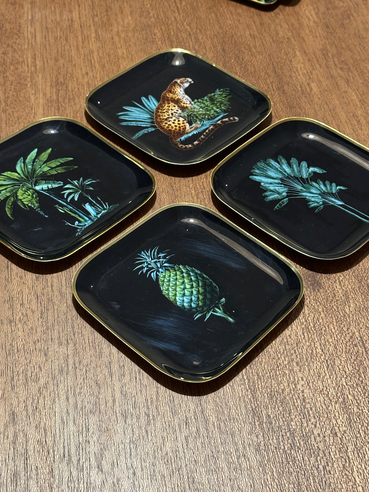 Metal Square Quarter Plates - Amazonia Night