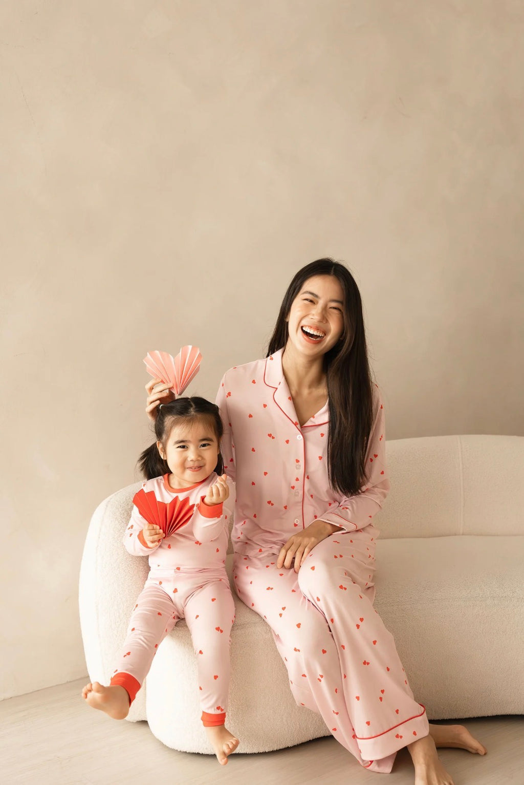 SIGNATURE LONG PYJAMAS SET IN HEARTS