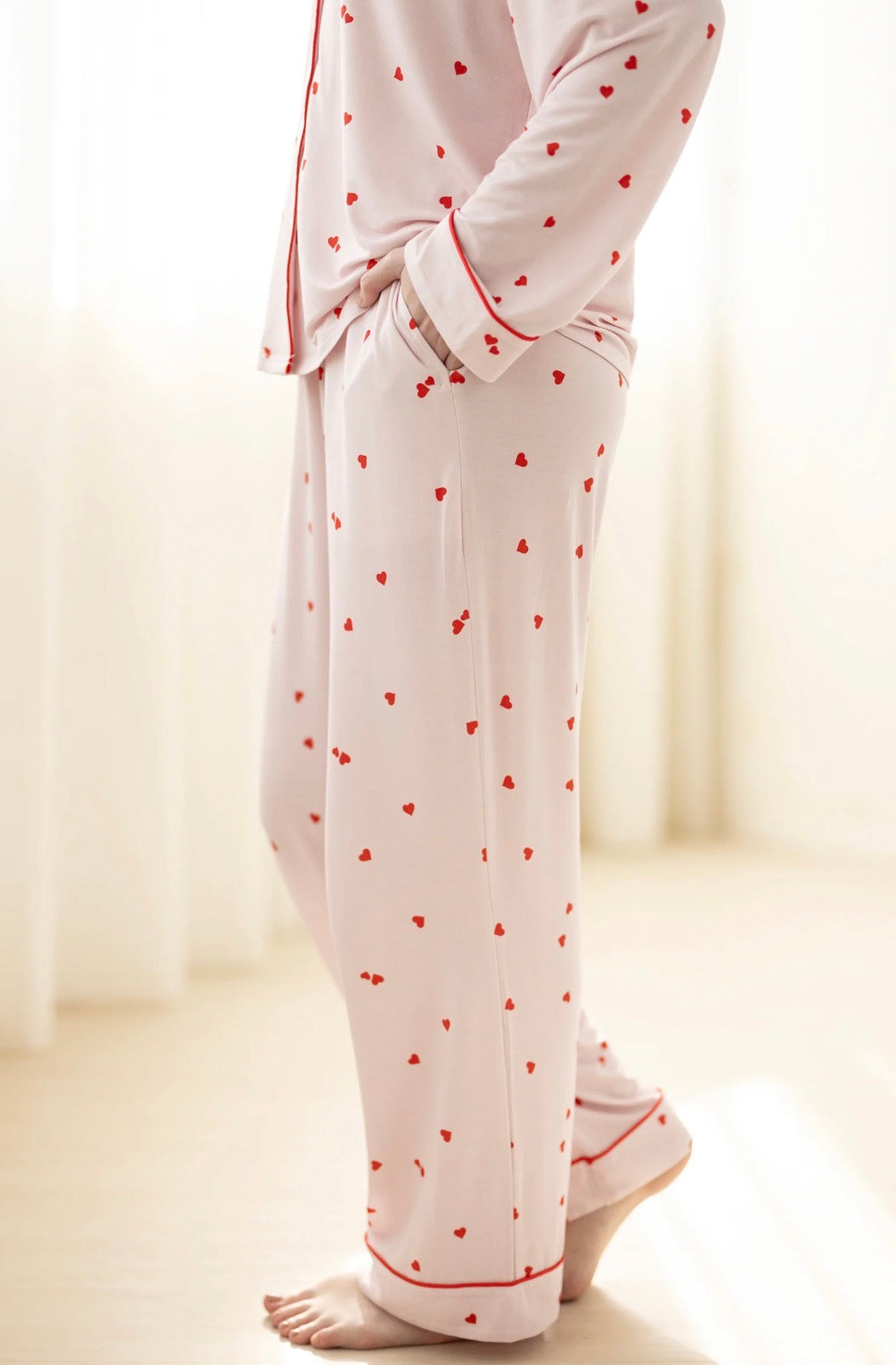 SIGNATURE LONG PYJAMAS SET IN HEARTS