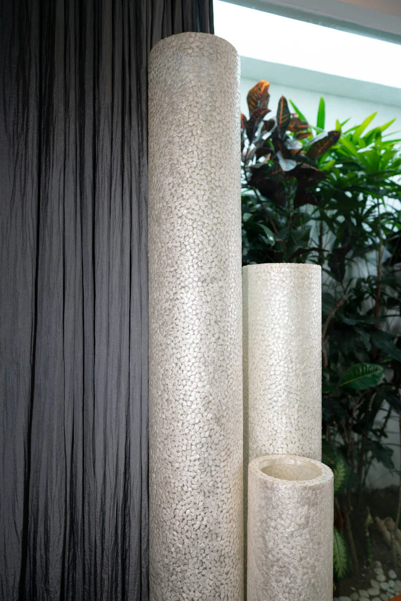 Decorative Floor Lamp Wangi White Cylinder