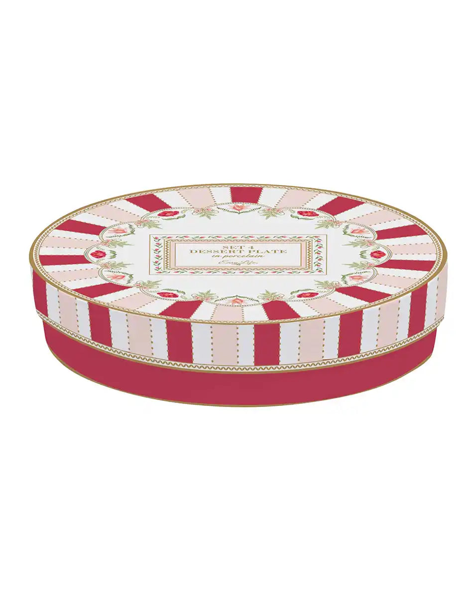 Set of 4 Dessert Plates 19 cm Flowery