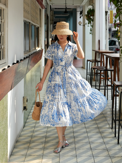 Whitney Shirt Dress - Blue Romance