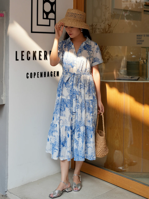 Whitney Shirt Dress - Blue Romance