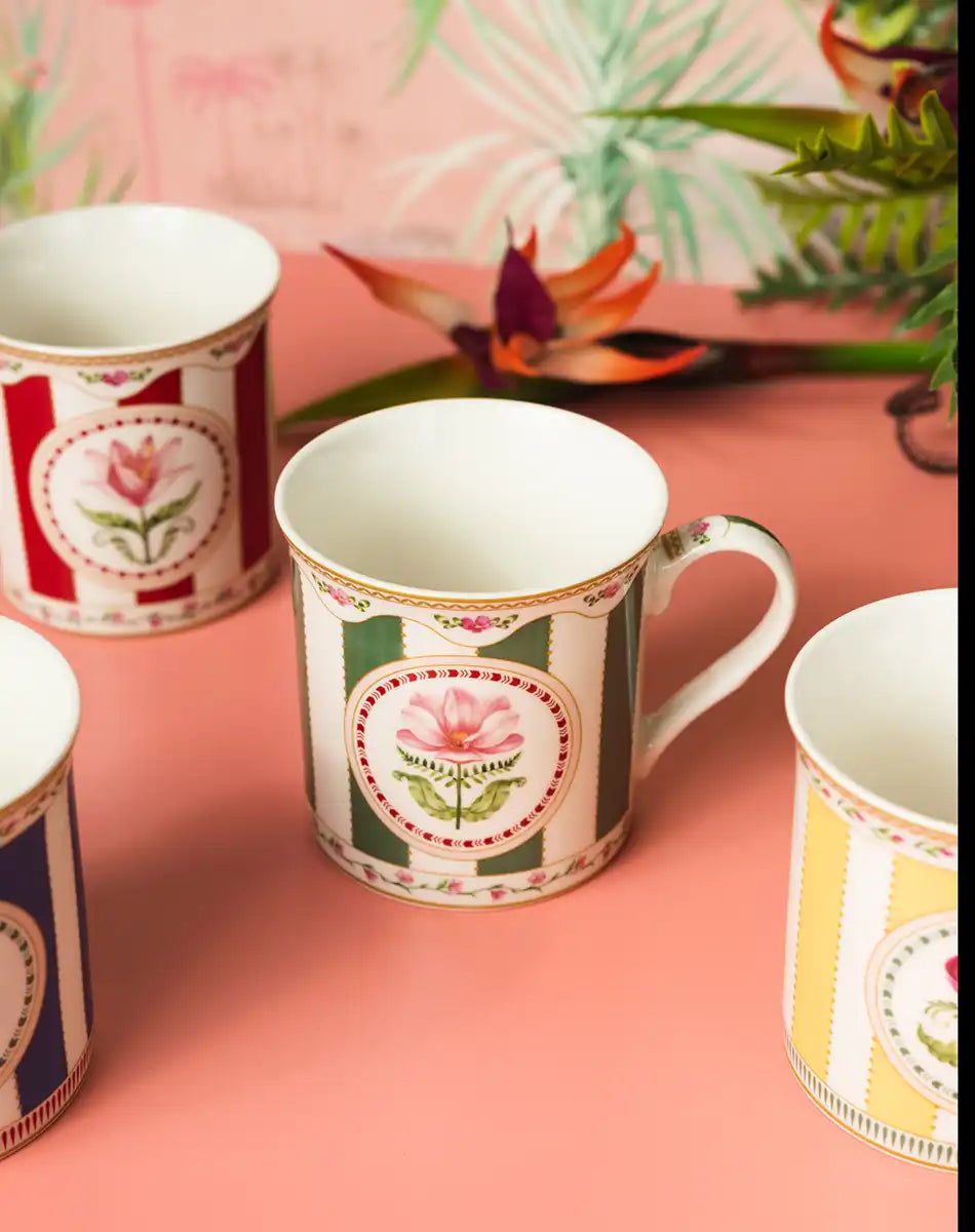 Set of 4 Mugs 300 ml Flowery