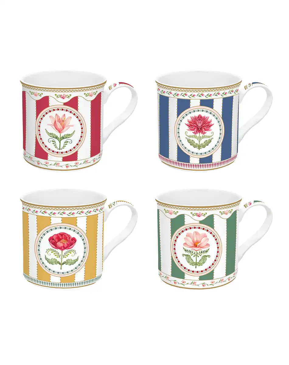 Set of 4 Mugs 300 ml Flowery