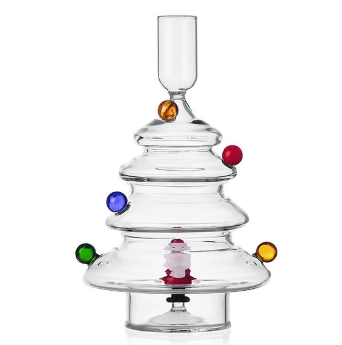 Santa & Coloured Balls Candle Holder