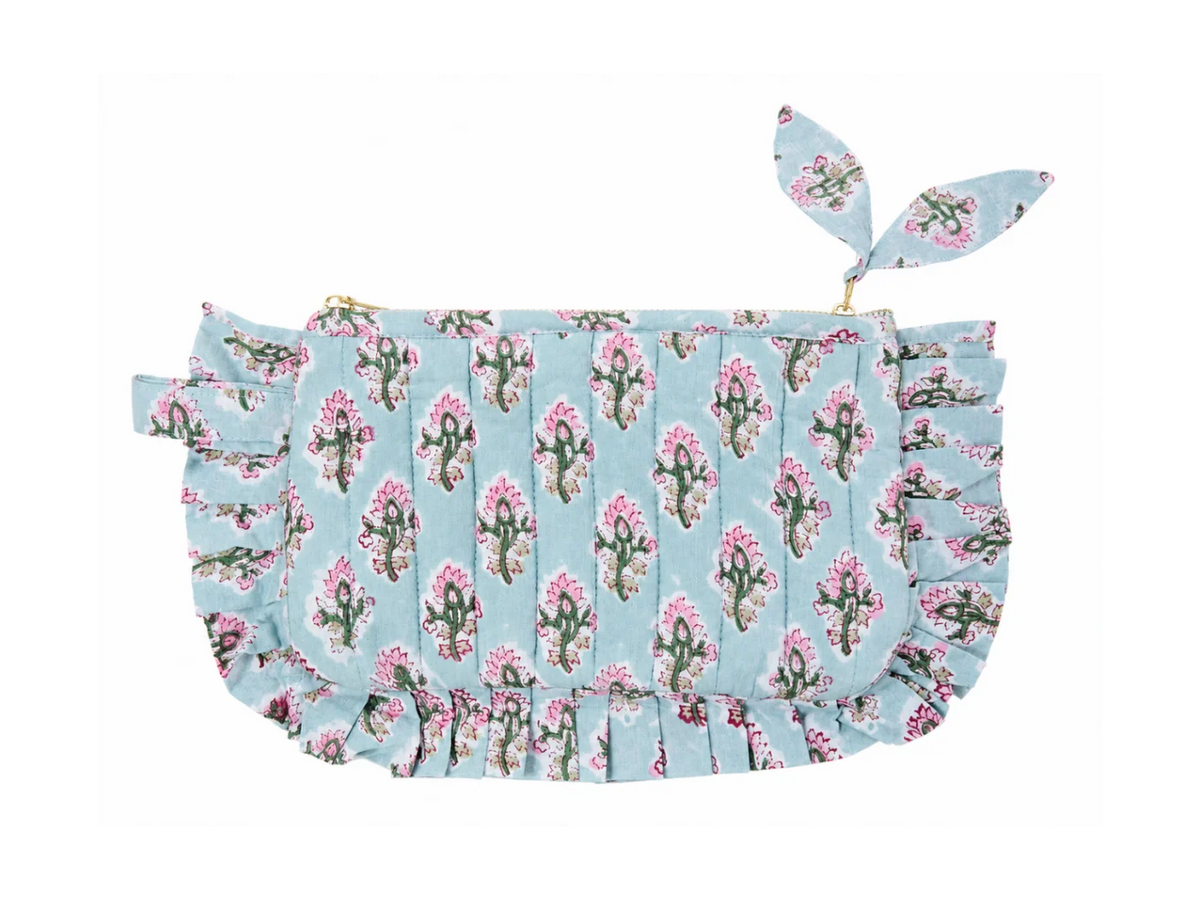Frills Block Print Pouch