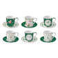 Set of Six Coffee Cups and Saucers 100 ml