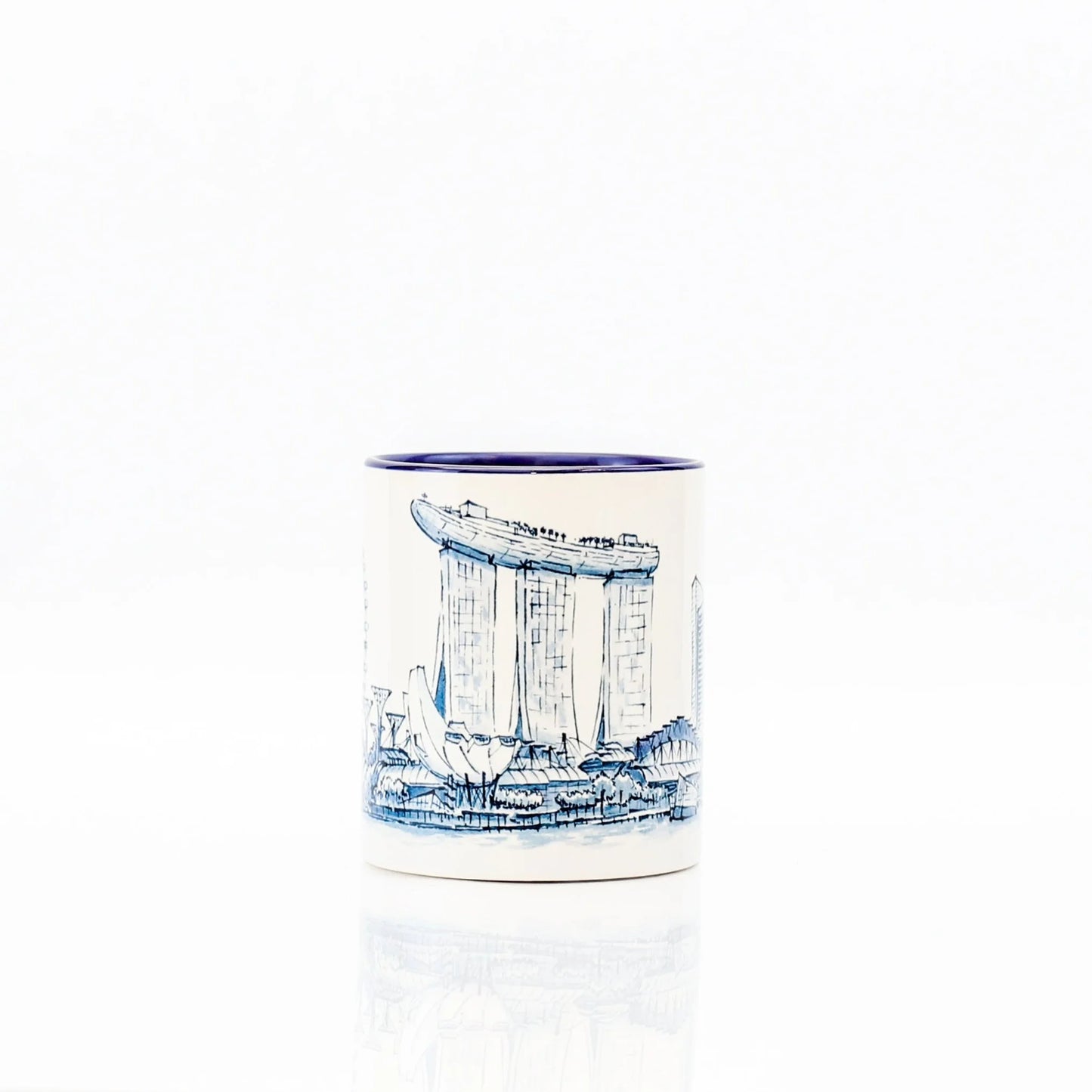 Singapore Themed Mugs Blue & White